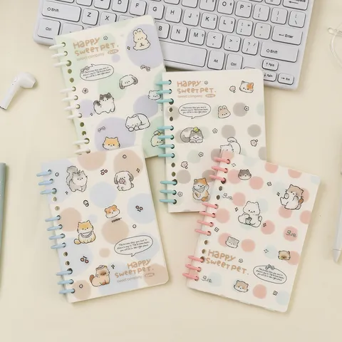 Cute Cartoon Animal Spiral Notebook Portable Mini Pocket Diary Memo Pad Student Stationery Writing Book