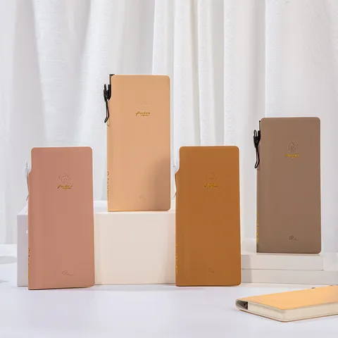 B5 Thick Notebook Minimalist Morandi Colored Horizontal Line Notepad For Student Office Journal With Leather Cover Gold Letter