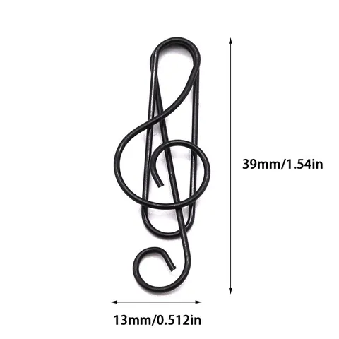 Creative Musical Note Paper Clips Metal Gold And Black Page Markers Cute Desk Accessories For Office School Supplies