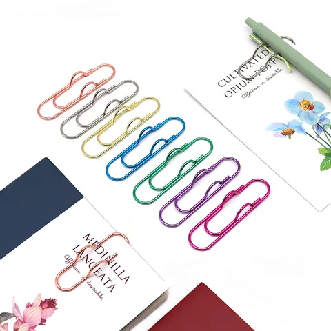 Creative Metal Pen Clip Multi-Function Paperclip Notebook Bookmark Office Stationery Accessories Portable Metal Clip