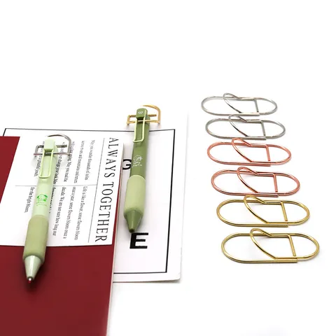 Creative Metal Pen Clip Multifunctional Planner Clip Metal Hollow-Out Paper Clip Office School Stationery Accessories