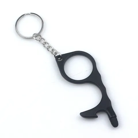 Multifunctional No-Touch Door Opener Keychain Zinc Alloy EDC Tool With Touchscreen Stylus Tip For Elevator Button Door Handle