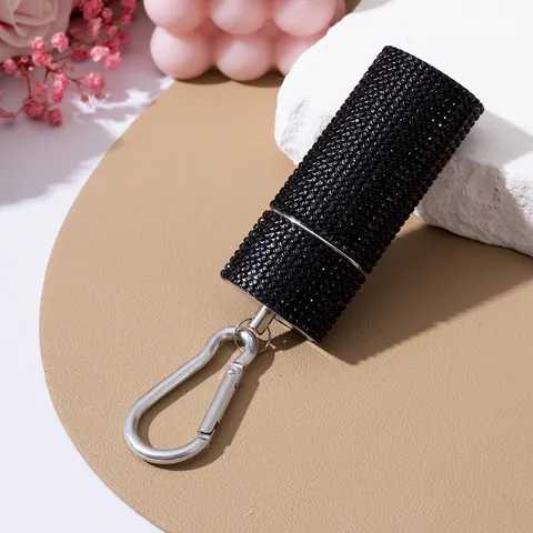 Strass Tragbarer Aschenbecher Schlüsselanhänger Metall Mini Aschenbecher Mit Haken Glänzender Bling Aufbewahrungsbox Für Reisen Auto Geschenk