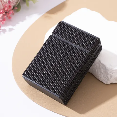 Luxury Rhinestone Cigarette Case Plastic Full Bling Diamond Cigarette Box Holder Portable Smoking Accessories For Men Women Gift