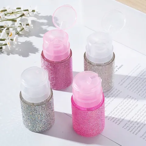 Luxe Strass Lege Drukfles Voor Make-Up Remover Vloeibare Cosmetische Dispenser Hervulbare Sub-Botteling Reis Draagbare Fles