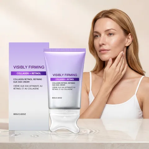 Retinol Moisturizing Massage Face Cream Firming Anti Aging Hydrating Facial Skincare Cream With Gua Sha Applicator Head