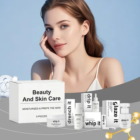 Facial Skincare Set Moisturizing Hydrating Nourishing Daily Care Facial Cream Serum Lotion Skin Care Box