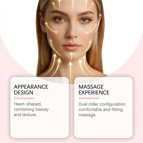 Appareil de Massage Facial en Forme de Cœur Dispositif de Lifting Visage Microcourant Outil de Soin de la Peau Électrique Portable