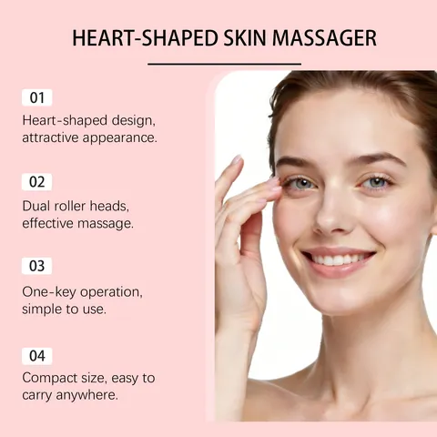 Appareil de Massage Facial en Forme de Cœur Dispositif de Lifting Visage Microcourant Outil de Soin de la Peau Électrique Portable