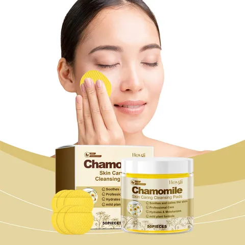 Chamomile Soothing Cleansing Pads For Deep Pore Cleaning Moisturizing Gentle Fiber Facial Cleansing Pads For Sensitive Skin Women Men Daily Skincare