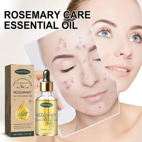 WoodSleep Huile Essentielle de Massage au Romarin Réparation des Cicatrices d'Acné Visage Nourrissante Hydratante Lissante Huile d'Essence de Peau