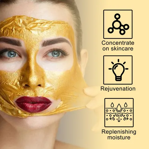 Jaysuing Retinol Gold Abziehbare Gesichtsmaske Porentiefe Reinigung Feuchtigkeitsspendend Straffend Anti Aging Hautpflege