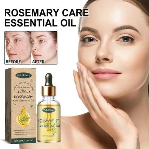 WoodSleep Huile Essentielle de Massage au Romarin Réparation des Cicatrices d'Acné Visage Nourrissante Hydratante Lissante Huile d'Essence de Peau