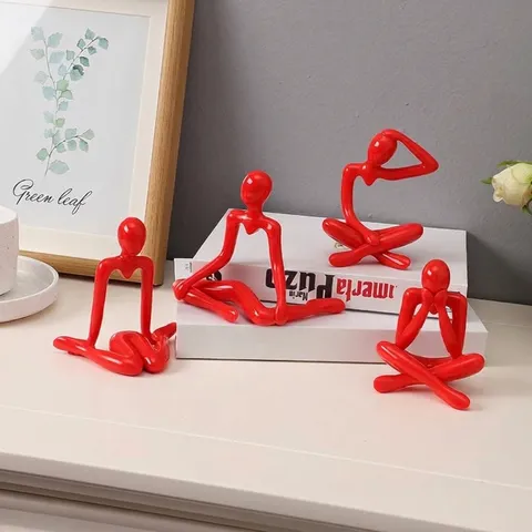 Moderne Abstracte Denker Ornamenten ABS Kunststof Minimalistisch Menselijk Standbeeld Voor Thuis Kantoor Bureau Kunst Decor Woonkamer Studeerkamer