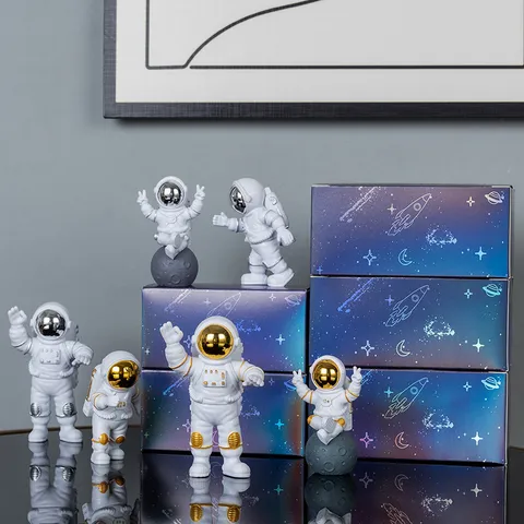 Creatieve Astronaut Desktop Ornamenten Hars Ruimtewe G Figuur Blinde Doos Set Huisdecoratie Moderne Kantoor Tafeldecoratie