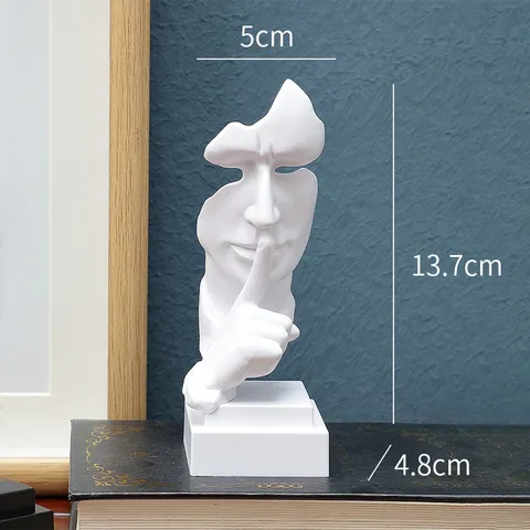 Abstrakte Denker Stilte Is Goud Hars Standbeeld Moderne Kunst Desktop Beeldje Huis Kantoor Boekenplank Decor