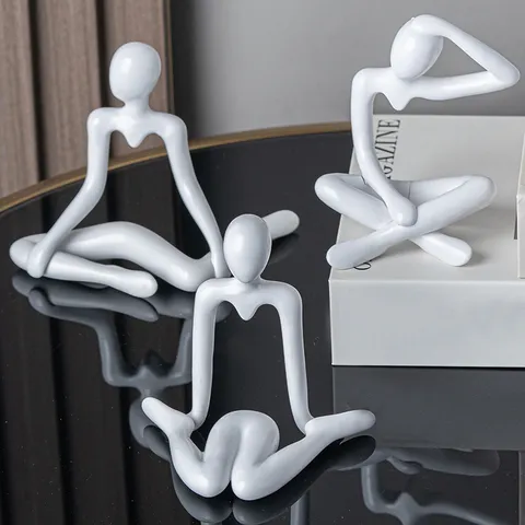 Moderne Abstrakte Denker Standbeeld Plastic Beeldje Minimalistisch Bureau Ornament Huisdecoratie Sculptuur Verzamelobject