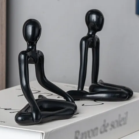 Moderne Abstrakte Denker Standbeeld Plastic Beeldje Minimalistisch Bureau Ornament Huisdecoratie Sculptuur Verzamelobject