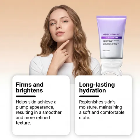 Retinol Moisturizing Massage Face Cream Firming Anti Aging Hydrating Facial Skincare Cream With Gua Sha Applicator Head