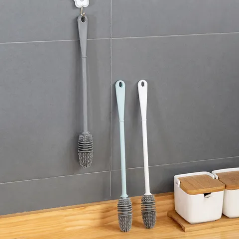 Lange Silikon Tassenbürste Flexible Flaschenreinigungsbürste Für Wasserflaschen Und Gläser Haushalt