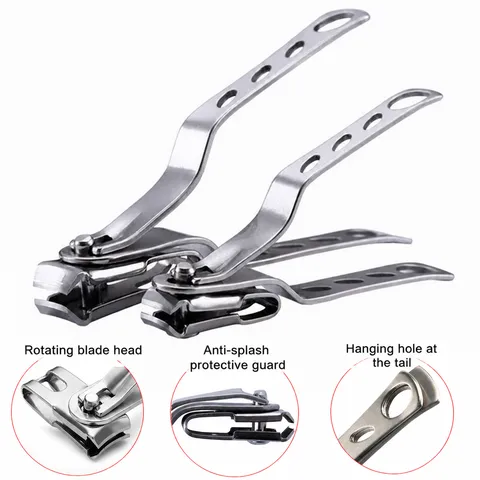 Stainless Steel Nail Clipper 360 Degree Rotating Blade Anti-Splashing Fingernail Toenail Cutter Trimmer Grooming Tool For Home