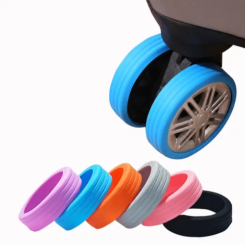 Universal Silicone Luggage Wheel Protectors Suitcase Caster Covers Anti-Wear Noise Reduction Travel Bag Wheel Accessories