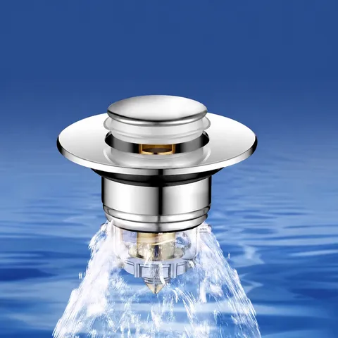 Universal Stainless Steel Basin Drain Filter Press Type Bounce Core Sink Strainer Anti Clog Hair Trap Bathroom Accessory