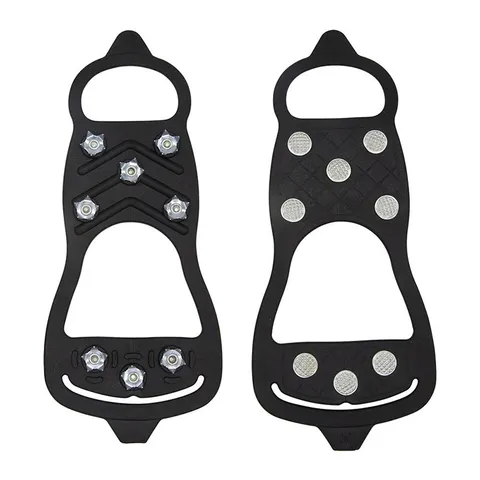 Crampons Antidérapants pour Neige et Glace Couvre-Chaussures en Caoutchouc et Acier pour Randonnée Escalade Sports d'Hiver