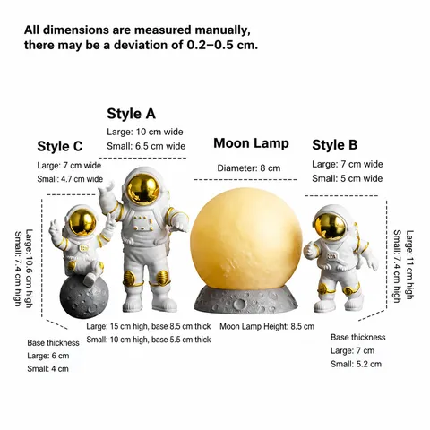 Ensemble de Figurines d'Astronaute en Résine Créative Statue de Spationaute Minimaliste Moderne Décoration d'Intérieur Cadeau