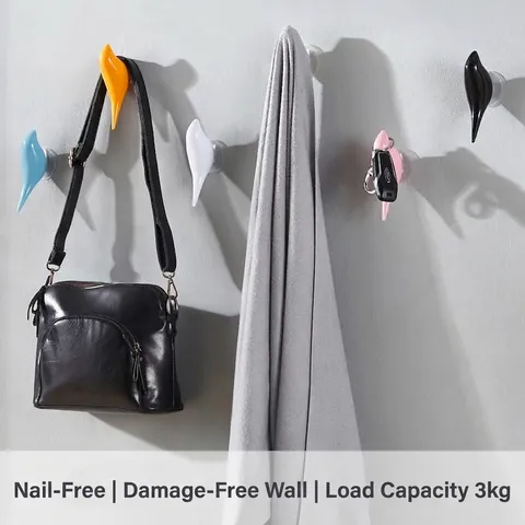 Modern Minimalist ABS Bird Wall Hook Decorative Adhesive Single Coat Hanger For Entryway Home Storage Organization Rack Decor