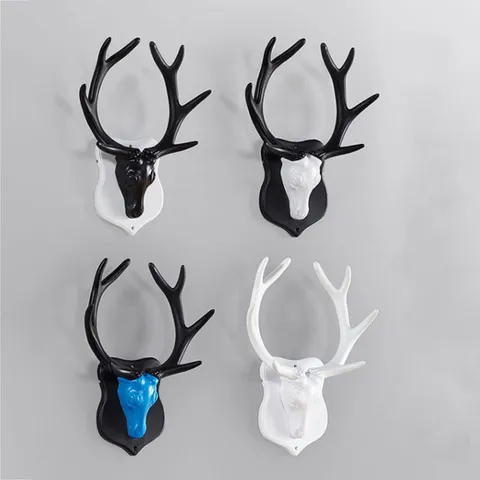 Decorazione da Appendere a Parete a Forma di Testa di Cervo 3D Gancio da Parete per Testa di Animale Arte Murale Creativa per Soggiorno Sfondo TV