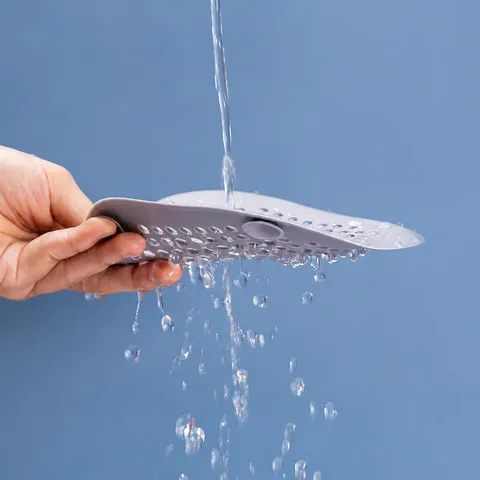 Silicone Kitchen Sink Filter Anti Clogging Floor Drain Cover With Suction Cups Bathroom Hair Catcher