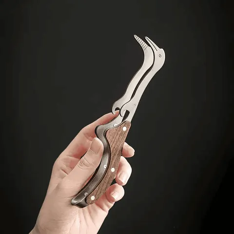 Stainless Steel Crane Shaped Anti Scald Tea Clip Household High End Tea Set Accessories Non Slip Tea Cup Clip