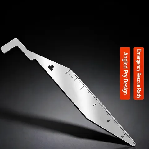 Outil Ouvre-Porte d'Urgence Portable en Acier Inoxydable Outil de Levier de Fente de Porte à Long Manche