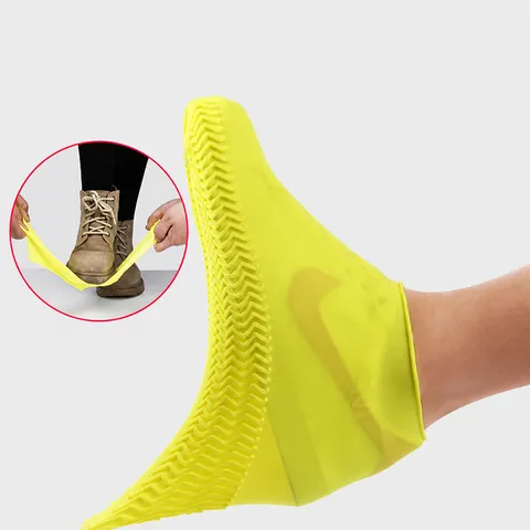 Wasserdichte Silikon Schuhüberzüge Wiederverwendbare Regen Stiefelüberzüge Rutschfeste Elastische Überschuhe Für Outdoor Regentage