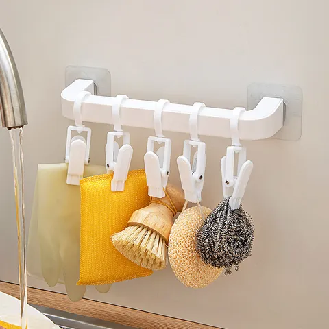 Plastic Towel Rack Storage Clip Hooks Crochets de Rangement Polyvalents Multifonctionnels pour Cuisine et Salle de Bains