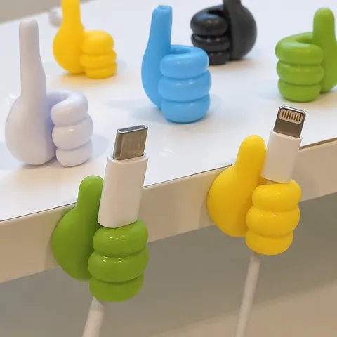 Ganchos de Pared de Pulgar Creativos Autoadhesivos Clips Organizadores de Cables Multifuncionales Lindo Soporte de Pulgar Arriba Para Coche Habitación Escritorio Almacenamiento En El Hogar