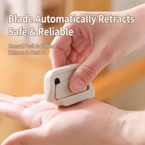 Creative Ceramic Auto-Retractable Box Cutter Magnetic Mini Safety Utility Knife For Express Unboxing Package Opener Office Supplies