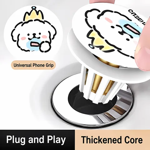 Süßer Cartoon Welpe Waschbecken Abflussstopfen Kunststoff Push Pop-Up Sink Abfluss Filter Kern Badezimmer Waschbecken Zubehör