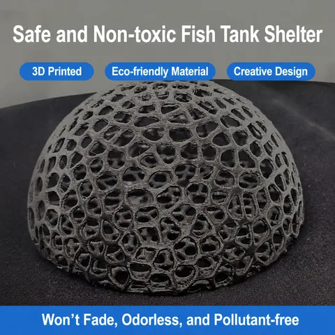 ABS Hollow Fish Tank Landscaping Hiding House Simulation Mesh Cave For Aquarium Fish Shrimp Breeding Aquatic Decor