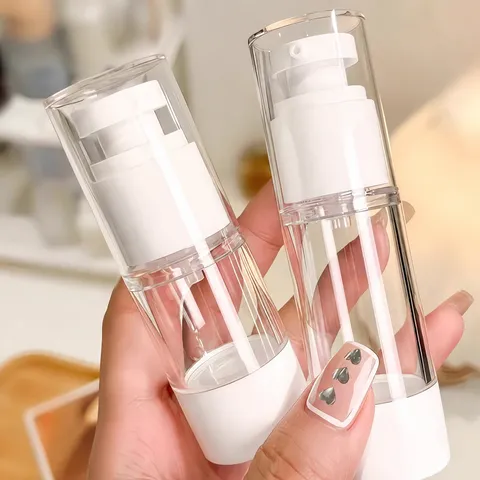 Portable Travel Vacuum Dispenser Bottle Press Type Empty Plastic Lotion Spray Bottle For Cosmetics Skincare