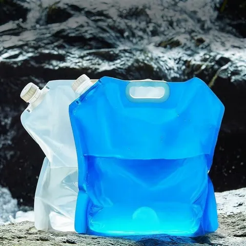 Portable Foldable Water Storage Bag PEVA Large Capacity Collapsible Water Container With Spigot Tap For Outdoor Camping Hiking