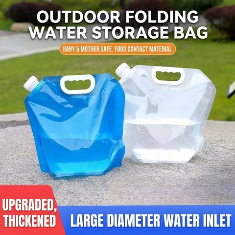Portable Foldable Water Storage Bag PEVA Large Capacity Collapsible Water Container With Spigot Tap For Outdoor Camping Hiking