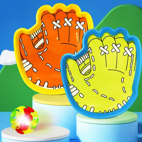 Ensemble de Jouets de Balle Lumineuse avec Raquettes à Ventouse Jouet Interactif LED pour Enfants Sports Intérieur Extérieur