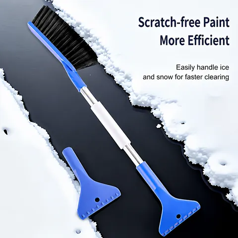 Pelle à Neige et Grattoir à Glace Multifonctionnel pour Voiture Brosse de Nettoyage de Fenêtre de Pare-Brise Extensible Outil de Déglaçage d'Hiver