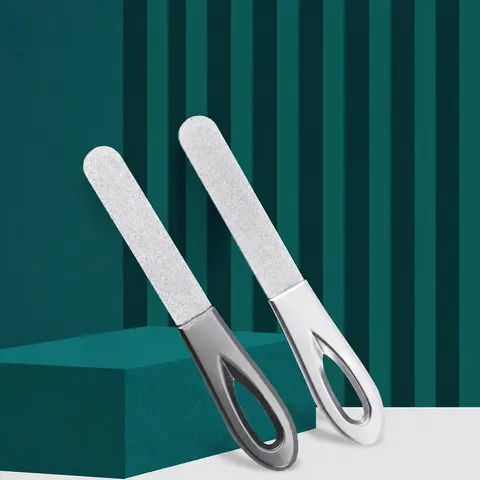 Stainless Steel Nail File Double Sided Frosted Nail Buffer Professional Metal Manicure Tool For Fingernail Care
