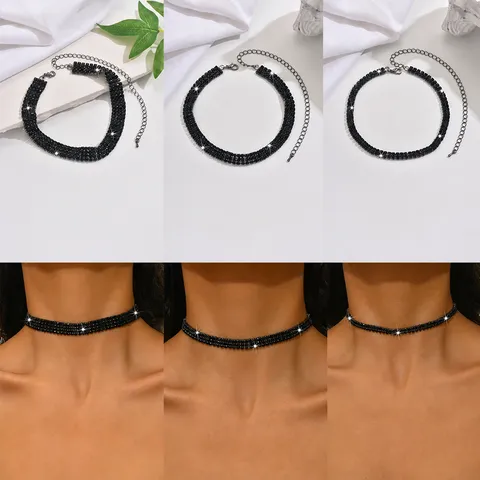 Women Fashion Copper Rhinestone Multi-Row Claw Chain Choker Necklace Sweet Cool Style Punk Statement Neck Jewelry Gift