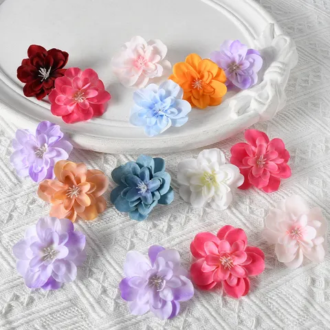 Têtes de Fleurs de Pied-d'alouette Artificielles en Tissu de Soie Matériel de Bricolage pour Décoration de Mariage