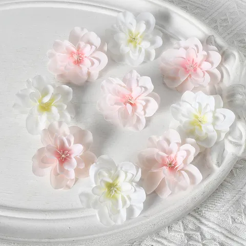 Têtes de Fleurs de Pied-d'alouette Artificielles en Tissu de Soie Matériel de Bricolage pour Décoration de Mariage