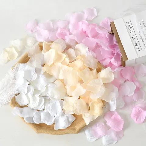 Pétales de Rose Artificiels Confetti en Tissu Non Tissé Pour Fête de Mariage Saint-Valentin Décoration de Proposition Romantique